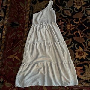 Elegant light blue One-Shoulder Maxi Dress